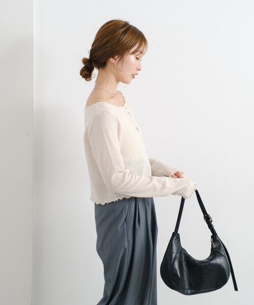 Kastane（カスタネ） カーディガン 「前後2WAY」B ワッフルコンパクト