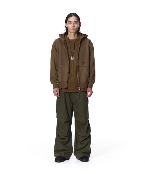 JieDa（ジエダ） パーカー DAMAGE PATCH ZIP HOODIE メンズ : ZOZOTOWN