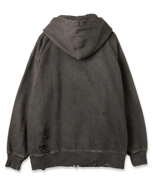 JieDa（ジエダ） パーカー DAMAGE PATCH ZIP HOODIE メンズ : ZOZOTOWN