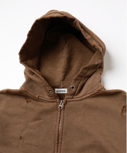 JieDa（ジエダ） パーカー DAMAGE PATCH ZIP HOODIE メンズ : ZOZOTOWN