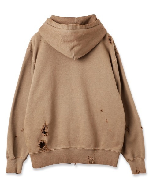 JieDa（ジエダ） パーカー DAMAGE PATCH ZIP HOODIE メンズ : ZOZOTOWN