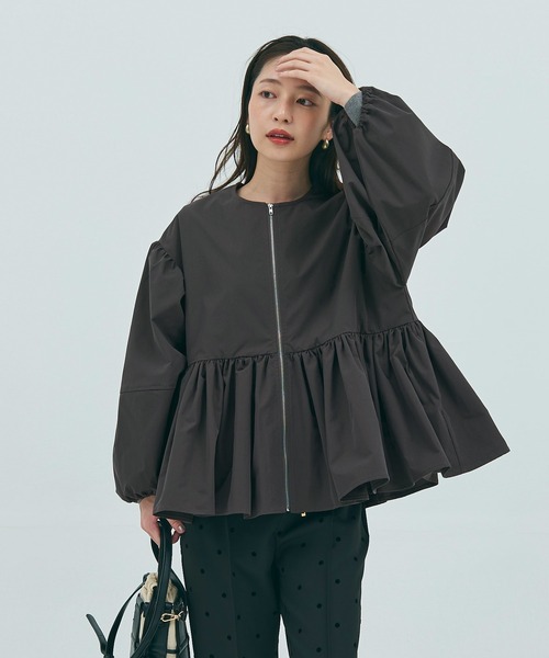 「coca(coca)」 ブルゾン M チャコール レディース_画像6