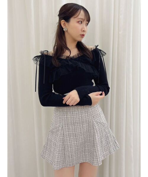 dazzlin（ダズリン） ニット セーター リボンチュールオフショルニット