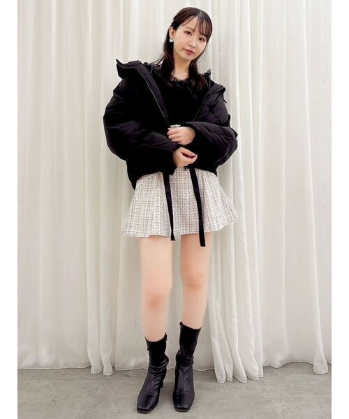 オフショルダーリボン付きニット dazzlin（ダズリン） ニット セーター リボンチュールオフショルニット