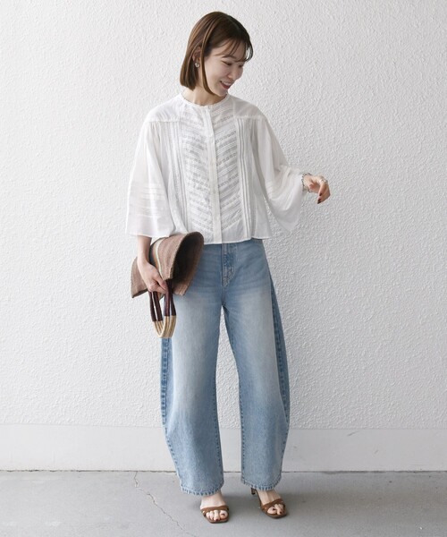 「SHIPS any」 7分袖ブラウス ONE SIZE オフホワイト レディース_画像2