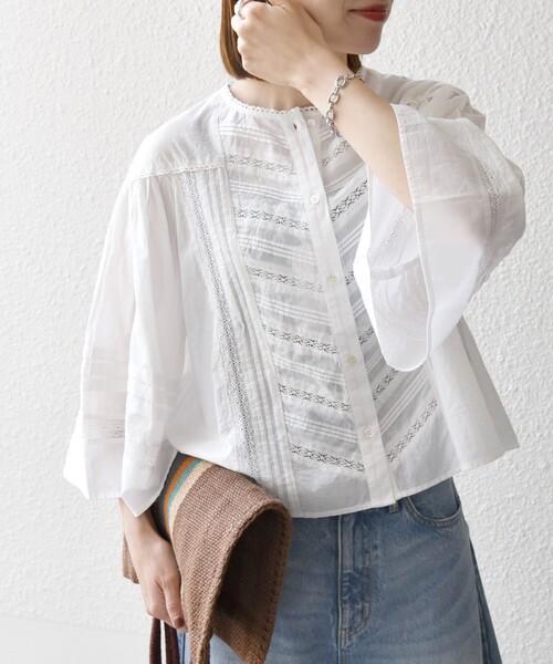 「SHIPS any」 7分袖ブラウス ONE SIZE オフホワイト レディース_画像4