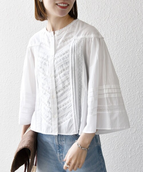 「SHIPS any」 7分袖ブラウス ONE SIZE オフホワイト レディース_画像6