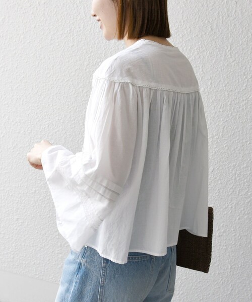 「SHIPS any」 7分袖ブラウス ONE SIZE オフホワイト レディース_画像9