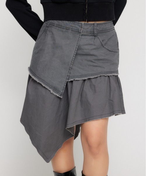 LAGUA GEM（ラグアジェム） スカート ASYMMETRY DRAPE COTTON スカート