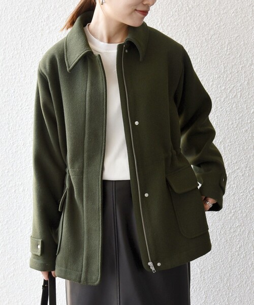 SHIPS any コート アウター any: メルトン ジップ フィールド