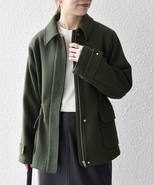 SHIPS any コート アウター any: メルトン ジップ フィールド