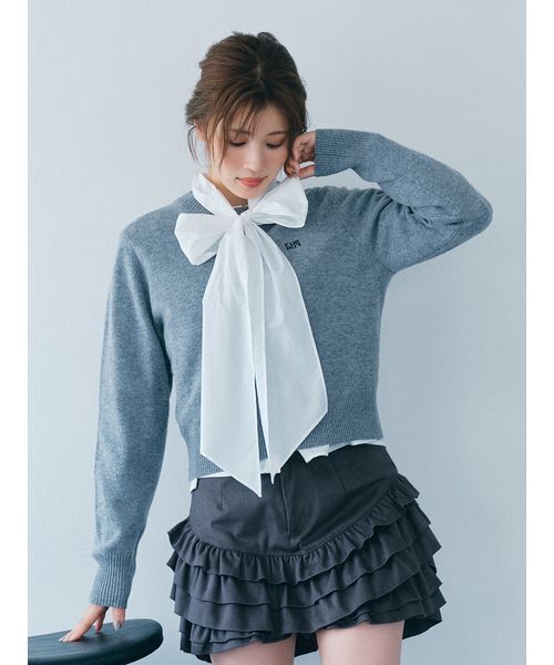 FURFUR（ファーファー） ニット セーター ロゴ刺繍クルーネック