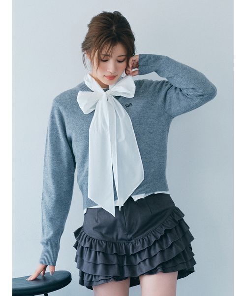 FURFUR（ファーファー） ニット セーター ロゴ刺繍クルーネック