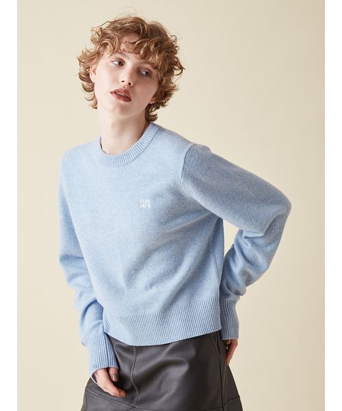 ファーファー 23AW コンパクトクルーネックFURロゴセーター ニット F 青 FURFUR（ファーファー）の「コンパクトクルーネックFURロゴセーター