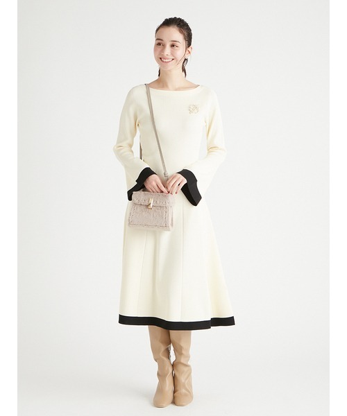 美品‼︎CELFORD アイボリー フレアニットロングワンピース38サイズ CELFORD（セルフォード） ニットワンピース 38 ホワイト レディース