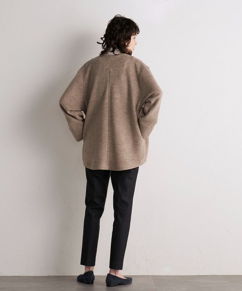 「la.f…」 ノーカラージャケット 7号 チャコールグレー レディース_画像9