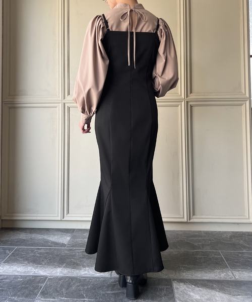 「JUNOAH」 キャミソールワンピース SMALL グレイッシュベージュ レディース_画像6