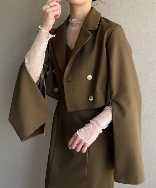 「JUNOAH」 キャミソールワンピース SMALL グレイッシュベージュ レディース_画像7