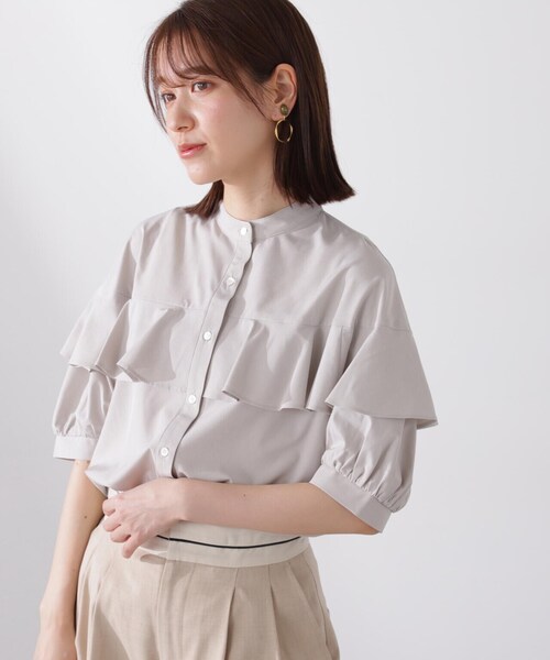 「N.（N. Natural Beauty Basic）」 半袖ブラウス MEDIUM オフホワイト レディース_画像2