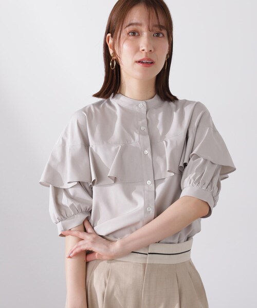 「N.（N. Natural Beauty Basic）」 半袖ブラウス MEDIUM オフホワイト レディース_画像3
