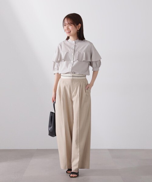 「N.（N. Natural Beauty Basic）」 半袖ブラウス MEDIUM オフホワイト レディース_画像4