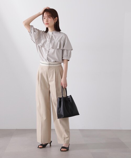 「N.（N. Natural Beauty Basic）」 半袖ブラウス MEDIUM オフホワイト レディース_画像6