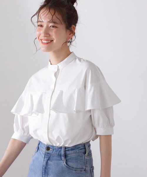 「N.（N. Natural Beauty Basic）」 半袖ブラウス MEDIUM オフホワイト レディース_画像8