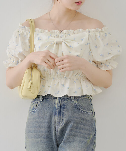 「continuer de NICE CLAUP」 半袖ブラウス FREE ブラウン レディース_画像6
