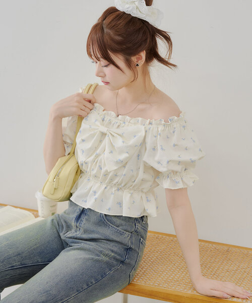「continuer de NICE CLAUP」 半袖ブラウス FREE ブラウン レディース_画像8