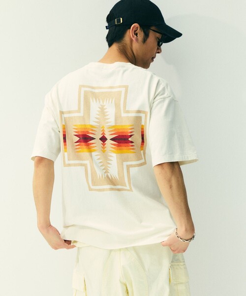 「PENDLETON」 半袖Tシャツ LARGE オフホワイト メンズ_画像5