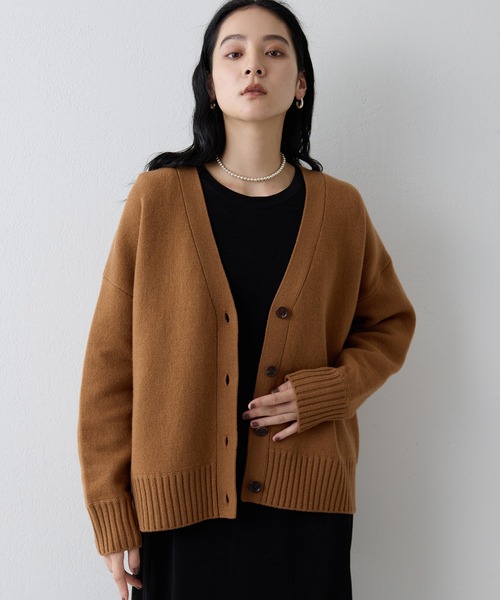 新品未使用品 Drawing Numbers ビッグ釦クルーカーディガン NV ビッグ釦クルーカーディガン | Drawing Numbers(ドローイング