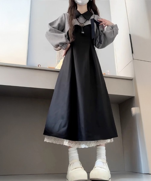 Sally Lunn ワンピース フレアライン襟付きワンピース : ZOZOTOWN