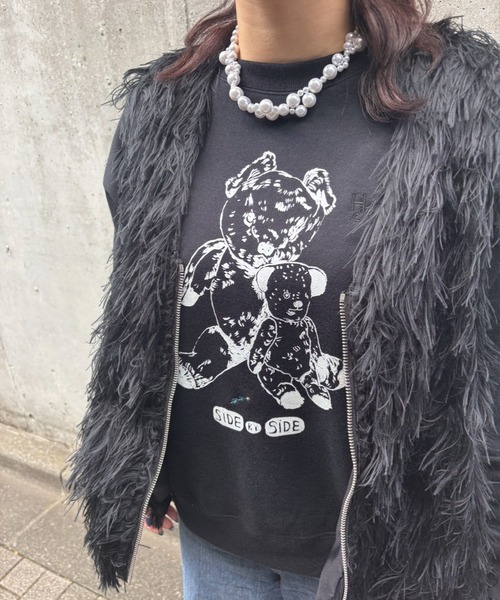 トレーナー スウェット H．A．K×ナタリー・レテ　コンパクト裏毛「SiDE　BY　SiDE」プルオーバー レディースの画像