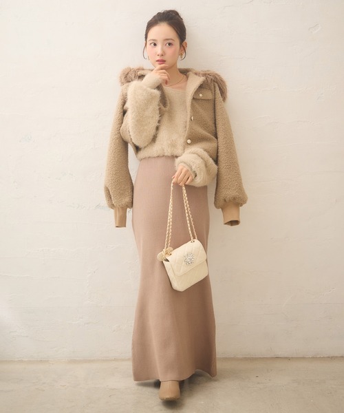 Seemi.by NICE CLAUP ワンピース 「Seemi.」切り替えニットワンピ