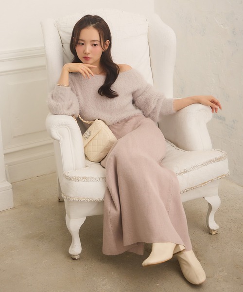 Seemi.by NICE CLAUP ワンピース 「Seemi.」切り替えニットワンピ