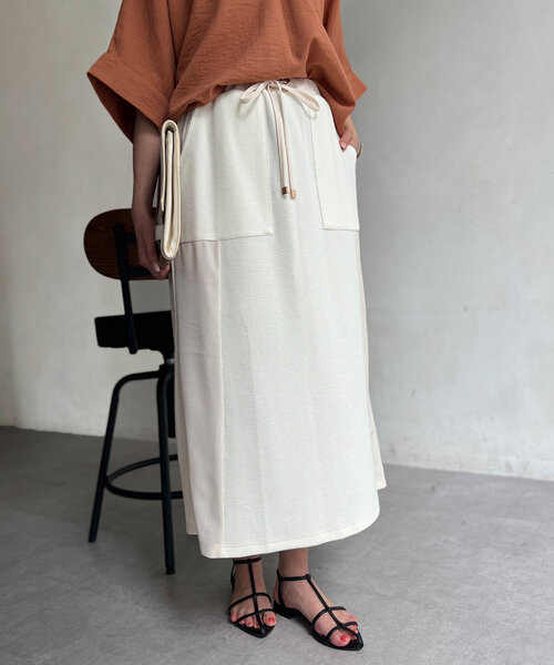 「Chez toi」 ロングスカート FREE ブラック レディース_画像6