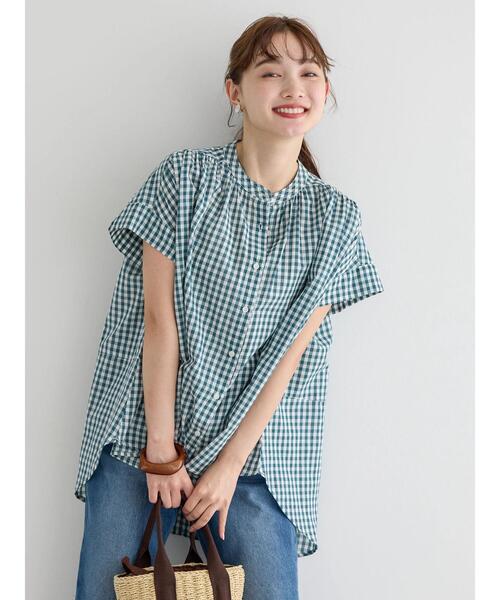 「AMERICAN HOLIC」 半袖ブラウス M グリーン系その他5 レディース_画像2