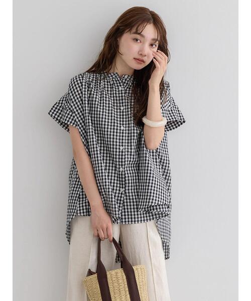 「AMERICAN HOLIC」 半袖ブラウス M グリーン系その他5 レディース_画像3