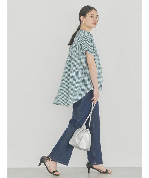 「AMERICAN HOLIC」 半袖ブラウス M グリーン系その他5 レディース_画像8
