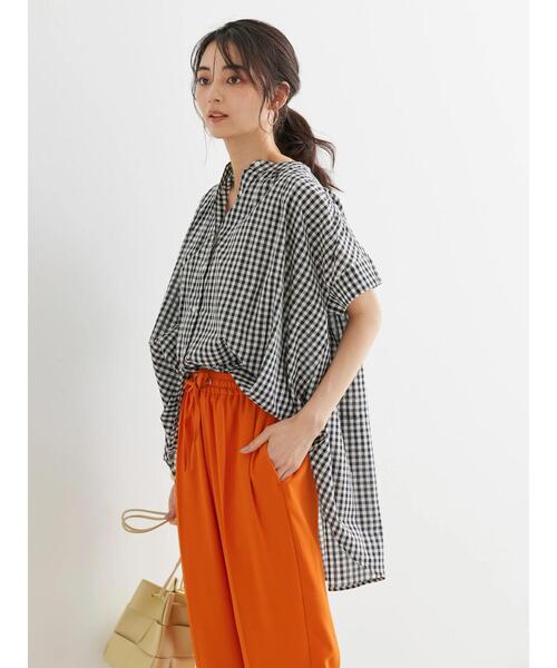 「AMERICAN HOLIC」 半袖ブラウス M グリーン系その他5 レディース_画像9