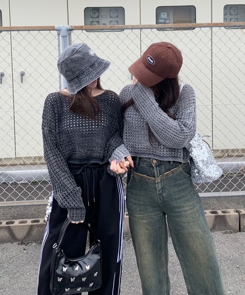 「non-hedge」 長袖ニット FREE グレー レディース_画像5