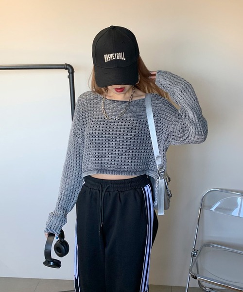 「non-hedge」 長袖ニット FREE グレー レディース_画像9