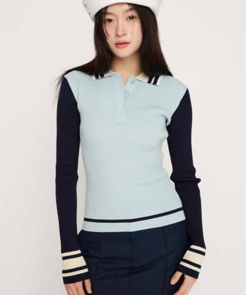 SLY（スライ） ニット セーター BICOLOR KNIT TOPS バイカラー ニット