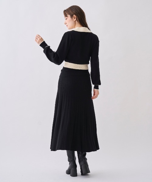 SWINGLE（スウィングル） ワンピース 配色ポロニットワンピース