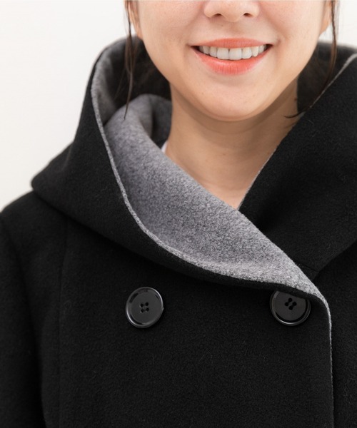 「PREFERIR」 ピーコート MEDIUM ブラック レディース_画像6