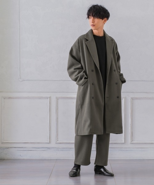 「improves」 「STEEL BRAWN」チェスターコート LARGE クリーム メンズ_画像8