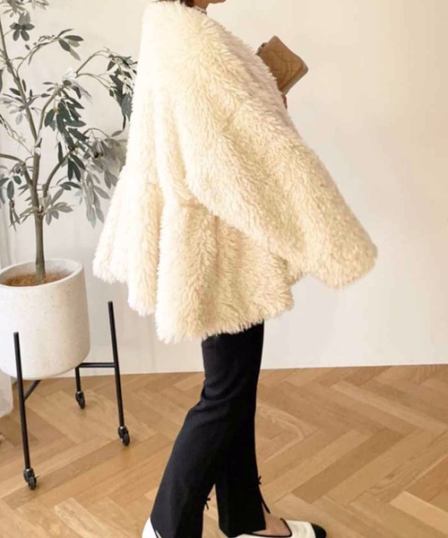 「M y u」 ノーカラージャケット FREE ブラック レディース_画像5