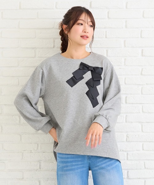 Rose Tiara（ローズティアラ） tシャツ リボンプルオーバー レディース