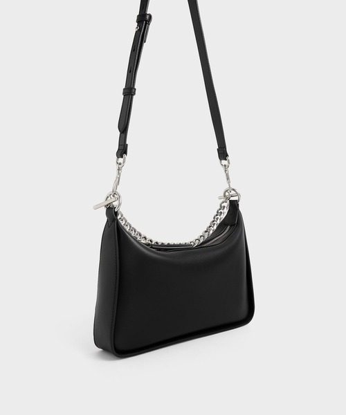 CHARLES & KEITH ガビーヌ サドルバッグ 【再入荷】（Black 