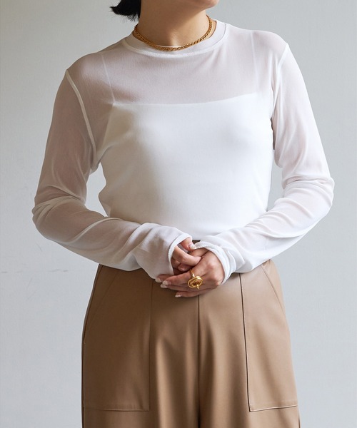 「Whim Gazette」 長袖カットソー FREE ホワイト レディース_画像3